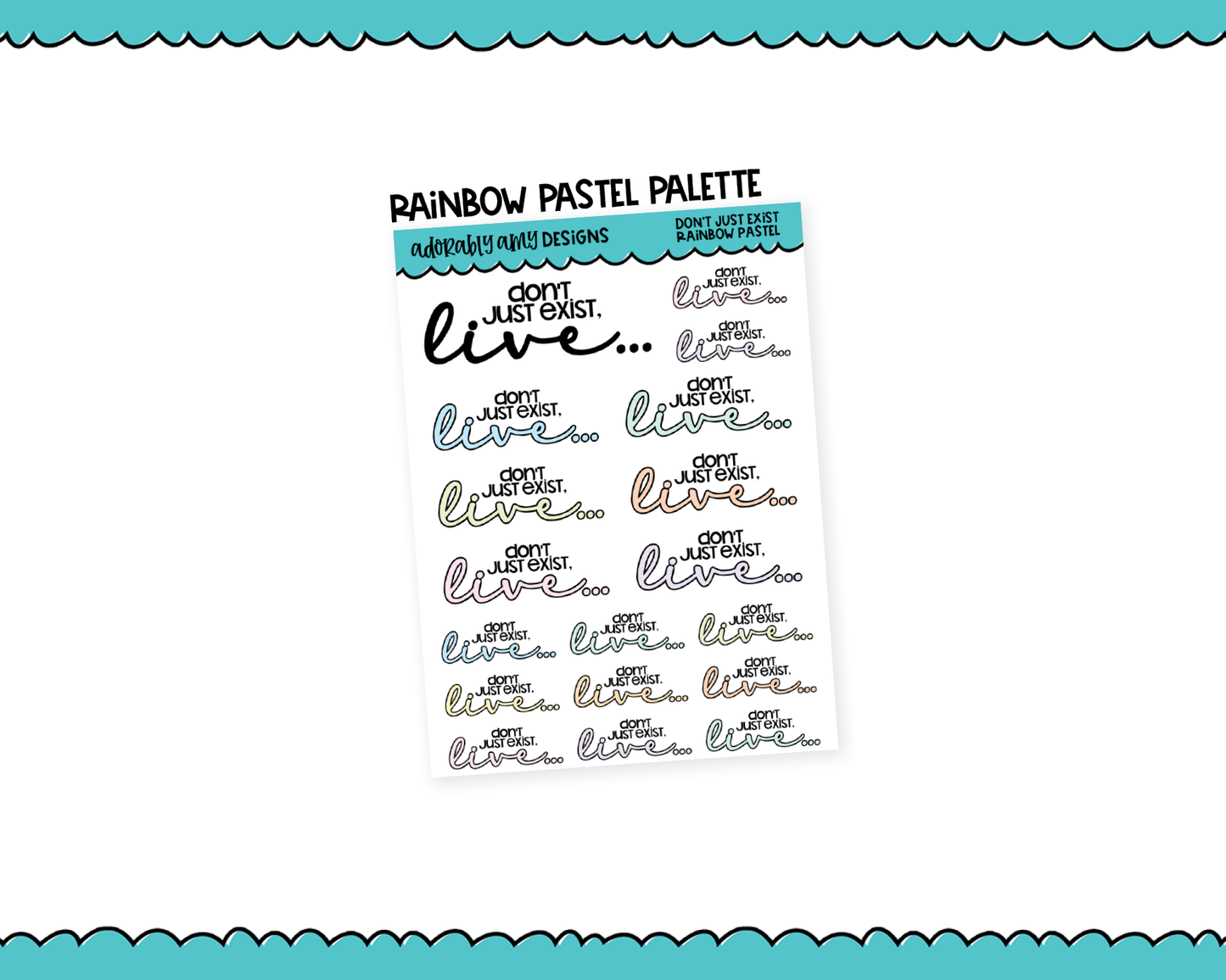 Rainbow or Black Don't Just Exist Inspirational Typography Planner Stickers for any Planner or Insert