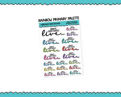 Rainbow or Black Don't Just Exist Inspirational Typography Planner Stickers for any Planner or Insert