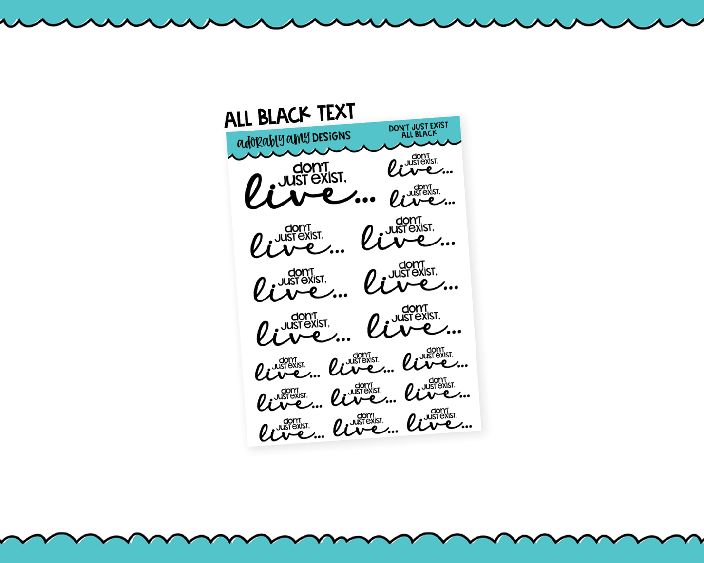 Rainbow or Black Don't Just Exist Inspirational Typography Planner Stickers for any Planner or Insert