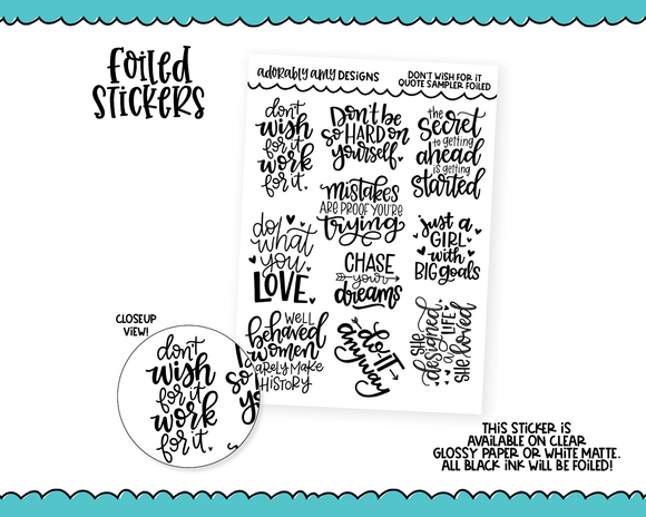 Foiled Don't Wish For It Planner Stickers for any Planner or Insert –  Adorably Amy Designs