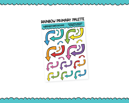 Rainbow Doodled Bent Arrows for Any Size Planner or Insert