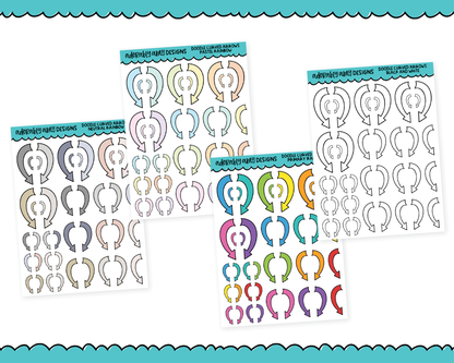 Rainbow Doodled Curved Arrows for Any Size Planner or Insert