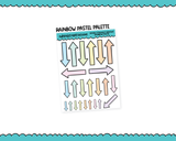 Rainbow Doodled Straight Arrows for Any Size Planner or Insert