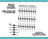 Foiled Hobo Cousin Doodled Heart Dots Dividers/Headers Planner Stickers for Hobo Cousin or any Planner or Insert