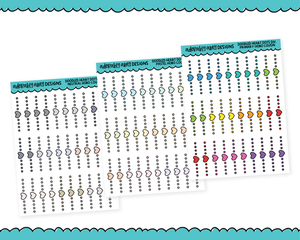 Hobo Cousin Rainbow Doodled Heart Dots Headers or Dividers Planner Stickers for Hobo Cousin or any Planner or Insert
