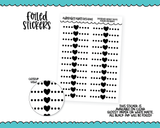 Foiled Doodled Heart Dots Headers or Dividers Planner Stickers for any Planner or Insert