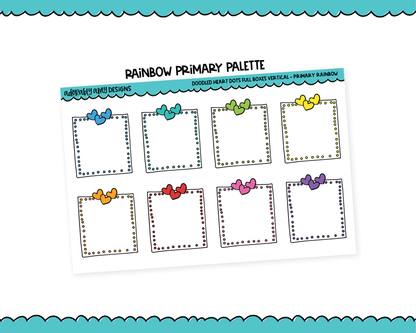 Rainbow Doodled Heart Dots Full Box Reminder Planner Stickers for any Planner or Insert