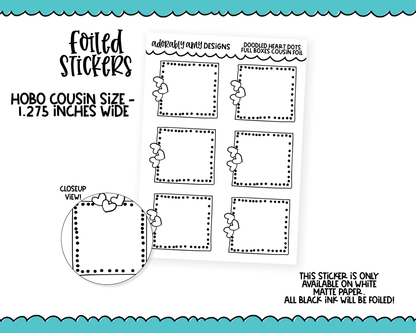 Foiled Hobo Cousin Doodled Heart Dots Full Box Planner Stickers for Hobo Cousin or any Planner or Insert