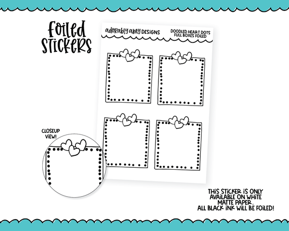 Foiled Doodled Heart Dots Full Box Planner Stickers for any Planner or Insert