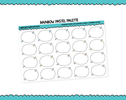 Hobo Cousin Rainbow Taped Circle Boxes Planner Stickers for Hobo Cousin or any Planner or Insert