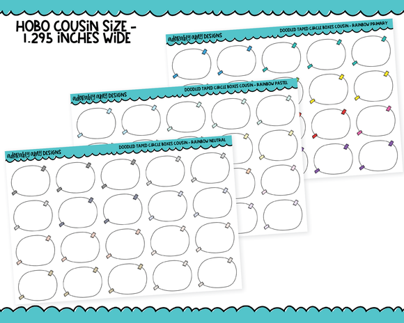 Hobo Cousin Rainbow Taped Circle Boxes Planner Stickers for Hobo Cousin or any Planner or Insert