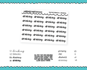 Foiled Tiny Text Series - Drinking Checklist Size Planner Stickers for any Planner or Insert