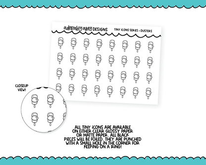 Foiled Tiny Icon Series - Dusters Tiny Size Planner Stickers for any Planner or Insert