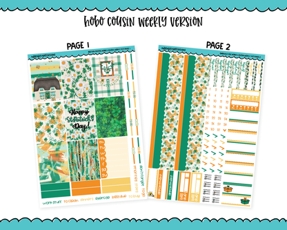 Hobonichi Cousin Weekly Emerald Isle St. Patricks Day Themed Planner Sticker Kit for Hobo Cousin or Similar Planners