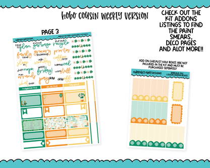 Hobonichi Cousin Weekly Emerald Isle St. Patricks Day Themed Planner Sticker Kit for Hobo Cousin or Similar Planners