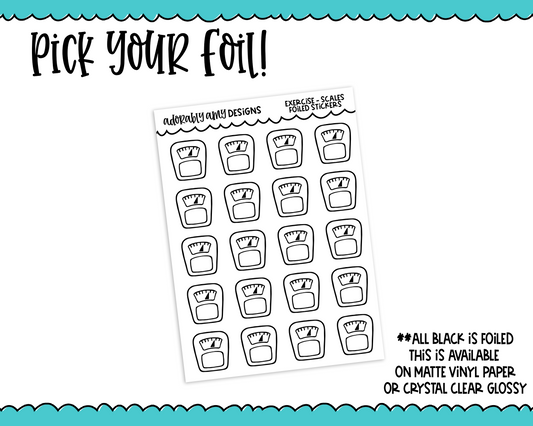 Foiled Scale Icon Reminder Tracker Planner Stickers for any Planner or Insert