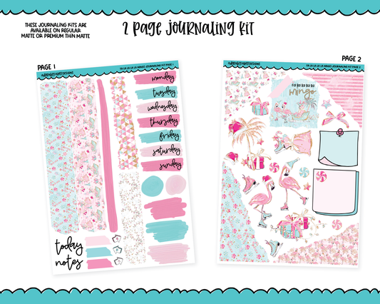 Journaling Kit Fa La La La La Mingo Holiday Planner Sticker Kit in White OR Black for Blackout Planners