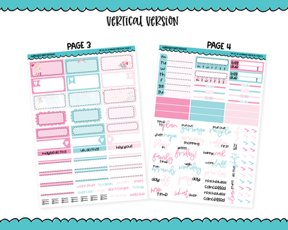 Vertical Fa La La La La Mingo Holiday Themed Planner Sticker Kit for Vertical Standard Size Planners or Inserts