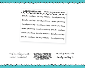 Foiled Tiny Text Series - Faculty Meeting Checklist Size Planner Stickers for any Planner or Insert