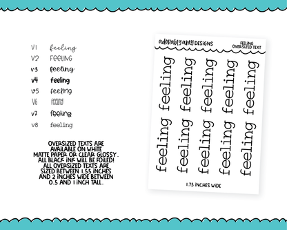 Foiled Oversized Text - Feeling Large Text Planner Stickers