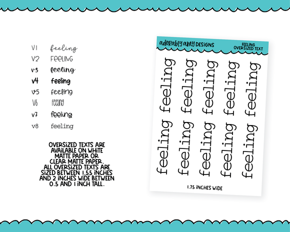 Oversized Text - Feeling Large Text Planner Stickers