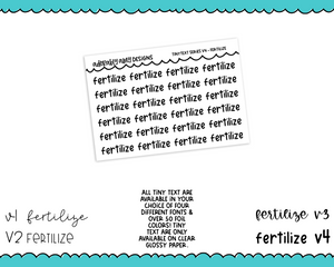 Foiled Tiny Text Series - Fertilize Checklist Size Planner Stickers for any Planner or Insert