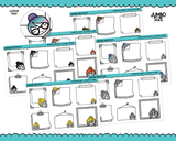 Planner Girls Character Stickers Fill In Boxes V2 Labels Boxes Sticky Notes Planner Stickers for any Planner or Insert
