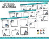 Planner Girls Character Stickers Fill In Boxes V2 Labels Boxes Sticky Notes Planner Stickers for any Planner or Insert