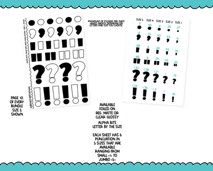 Foiled Alpha Bits V1 Letter Stickers Grouped by Size Typography Planner Stickers for any Planner or Insert