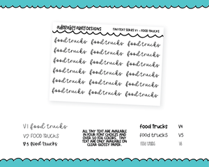 Foiled Tiny Text Series - Food Trucks Checklist Size Planner Stickers for any Planner or Insert