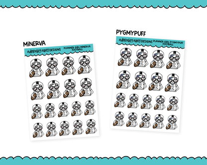 Doodled Planner Girls Character Stickers Football Decoration Planner Stickers for any Planner or Insert