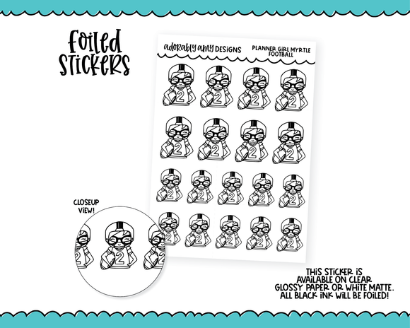 Foiled Doodled Girls Football Planner Stickers for any Planner or Insert