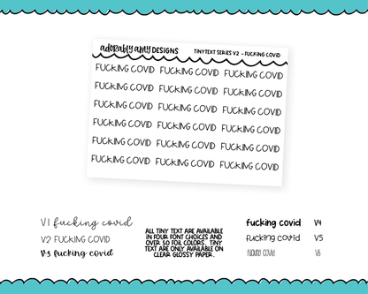 Foiled Tiny Text Series - Fucking Covid Checklist Size Planner Stickers for any Planner or Insert