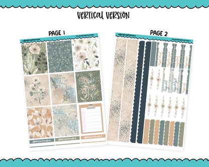 Vertical Full Bloom Planner Sticker Kit for Vertical Standard Size Planners or Inserts