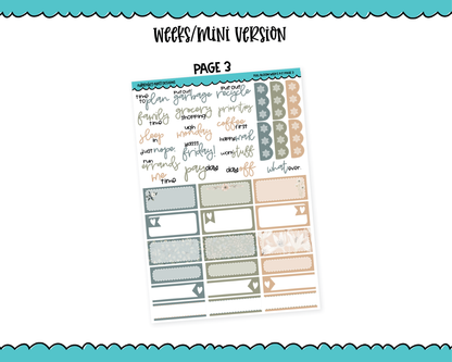 Mini B6/Weeks Full Bloom Weekly Planner Sticker Kit sized for ANY Vertical Insert