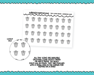 Foiled Tiny Icon Series -  Garbage Cans Tiny Size Planner Stickers for any Planner or Insert
