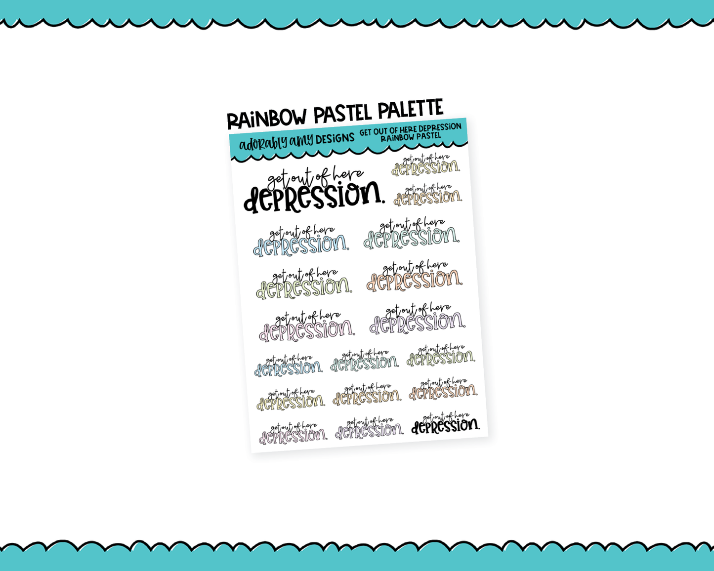 Rainbow or Black Get Out of Here Depression Snarky Typography Planner Stickers for any Planner or Insert