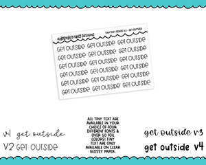 Foiled Tiny Text Series - Get Outside Checklist Size Planner Stickers for any Planner or Insert
