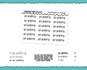 Foiled Tiny Text Series - Go Golfing Checklist Size Planner Stickers for any Planner or Insert