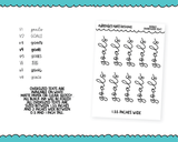 Foiled Oversized Text - Goals Large Text Planner Stickers