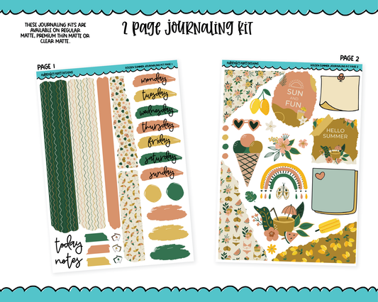 Journaling Kit - Golden Summer Planner Sticker Kit