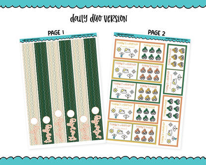 Daily Duo Golden Summer Themed Weekly Planner Sticker Kit for Daily Duo Planner