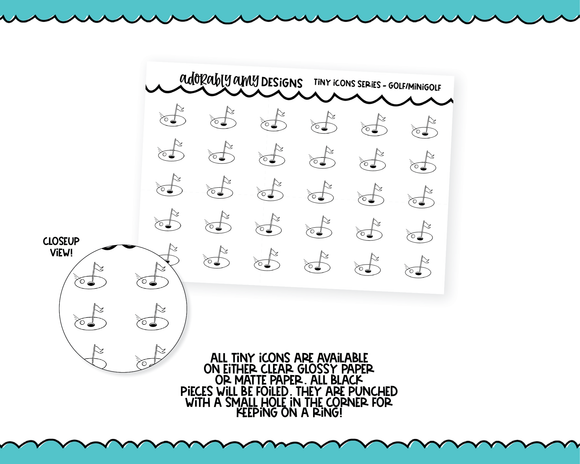 Foiled Tiny Icon Series - Golf or Mini Golf Tiny Size Planner Stickers for any Planner or Insert