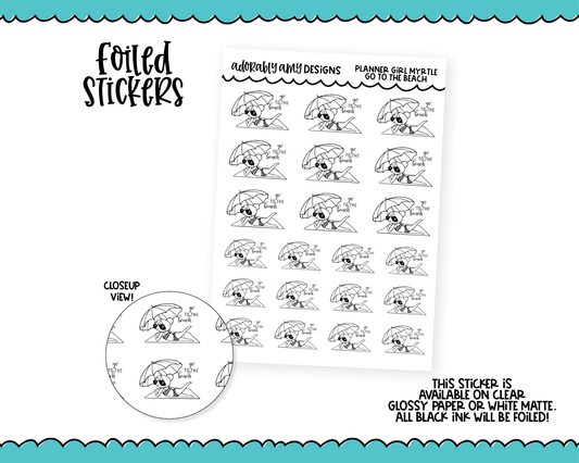 Foiled Doodled Planner Girls Go To Beach Planner Stickers for any Planner or Insert