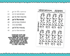 Foiled Oversized Text - Go to the Movies Large Text Planner Stickers