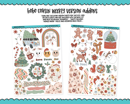 Hobonichi Cousin Weekly Groovy Christmas Planner Sticker Kit for Hobo Cousin or Similar Planners