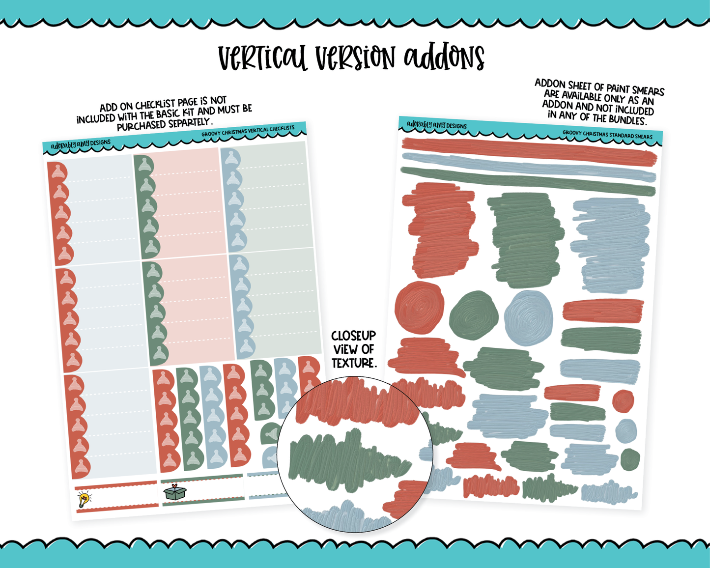 Vertical Groovy Christmas Holidays and Christmas Themed Planner Sticker Kit for Vertical Standard Size Planners or Inserts