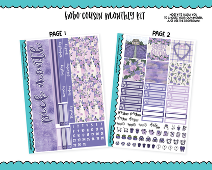 Hobonichi Cousin Monthly Pick Your Month Grow Plant Bloom Themed Planner Sticker Kit for Hobo Cousin or Similar Planners