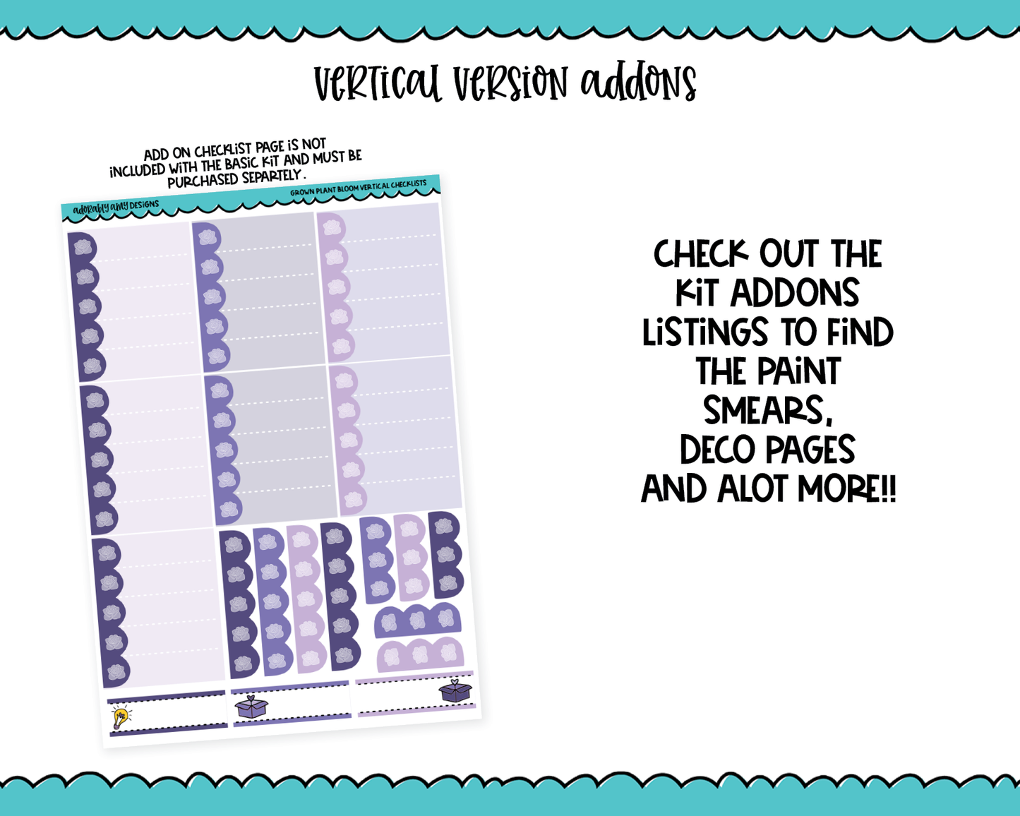 Vertical Grow Plant Bloom Themed Planner Sticker Kit for Vertical Standard Size Planners or Inserts