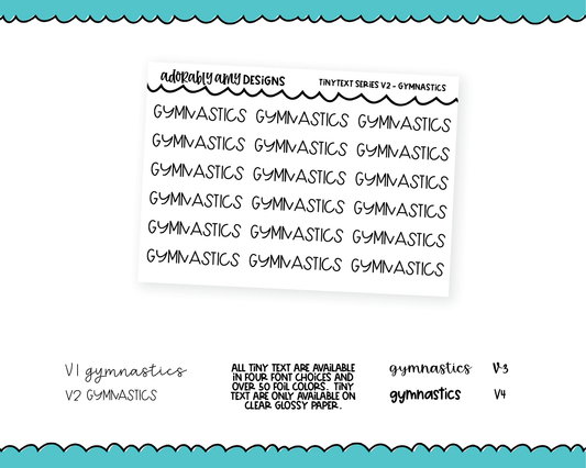 Foiled Tiny Text Series - Gymnastics Checklist Size Planner Stickers for any Planner or Insert